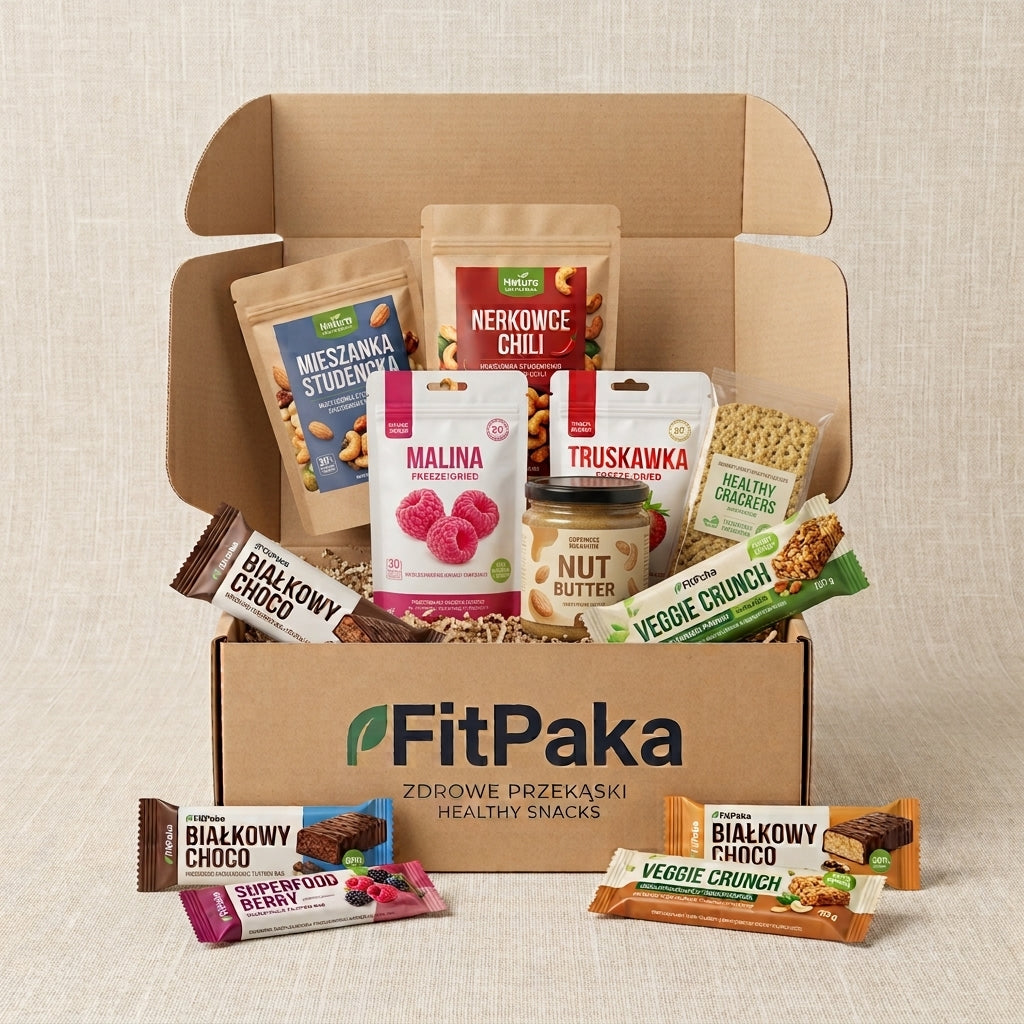 FitPaka – Miesięczne Pudełko Zdrowych Przekąsek (mały zestaw - 12 produktów)